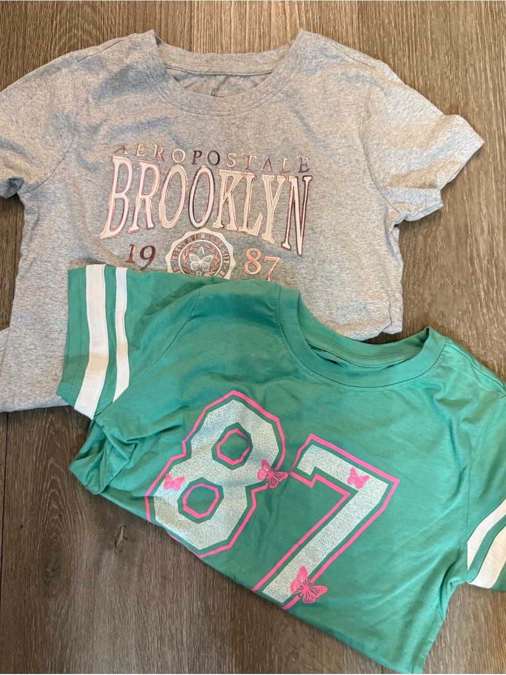 Two Aeropostale graphic t shirts.